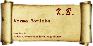 Kozma Boriska névjegykártya