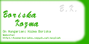 boriska kozma business card